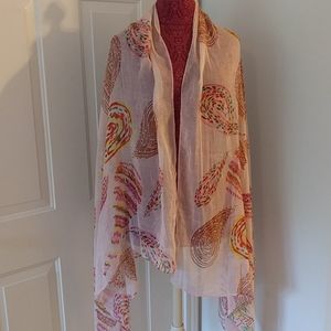 New pink multicolored designed scarf
